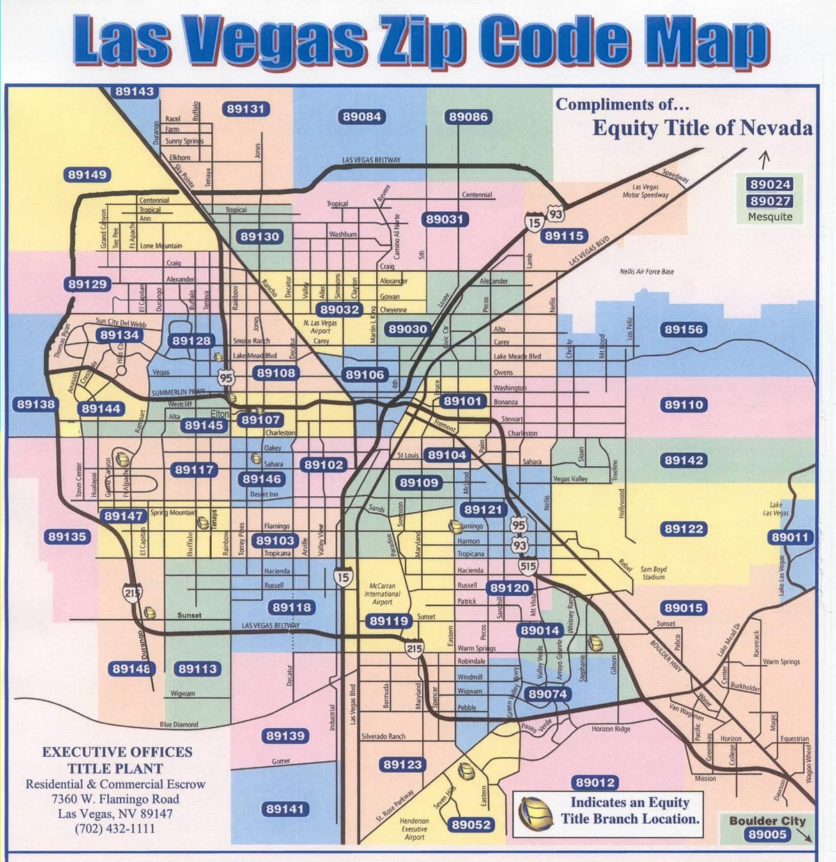 ταχυδρομικός κώδικας χάρτης της Las Vegas