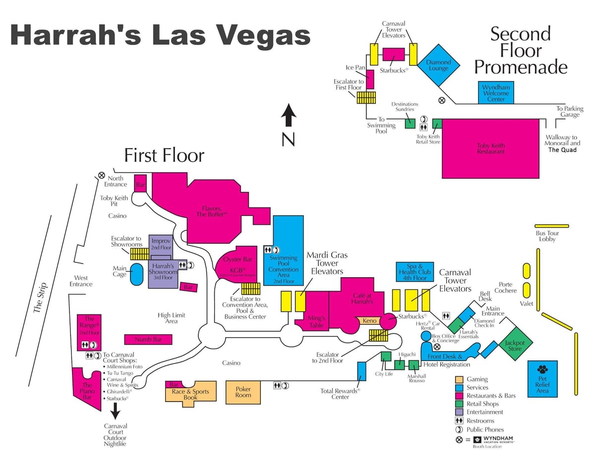 χάρτης της harrah's Las Vegas