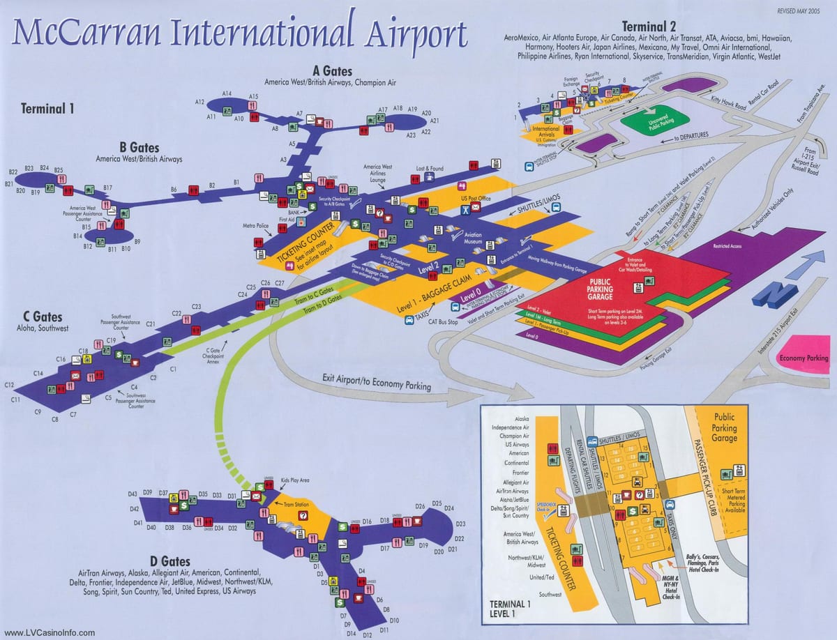 χάρτης από το αεροδρόμιο McCarran