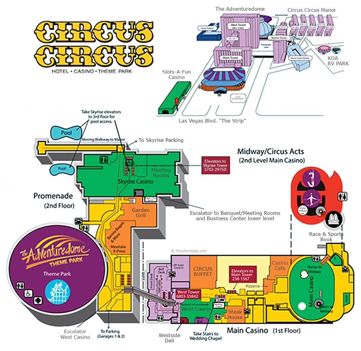 χάρτης της Circus Circus Las Vegas