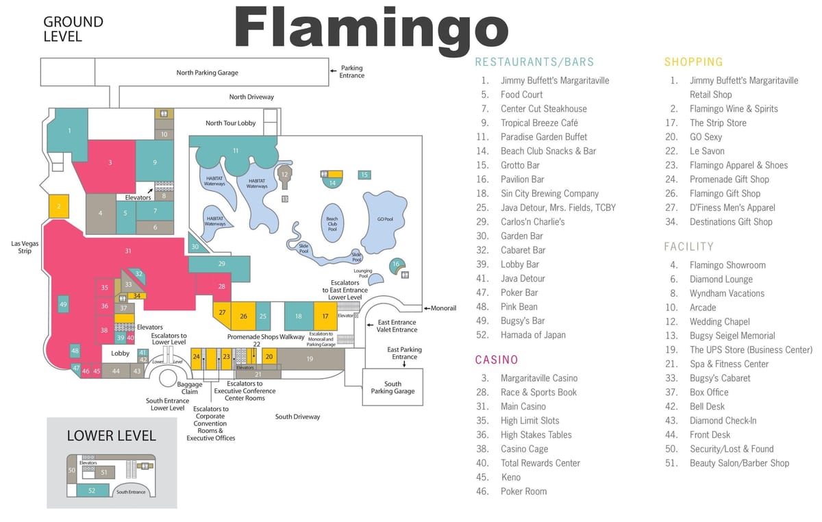 χάρτης του Flamingo Las Vegas