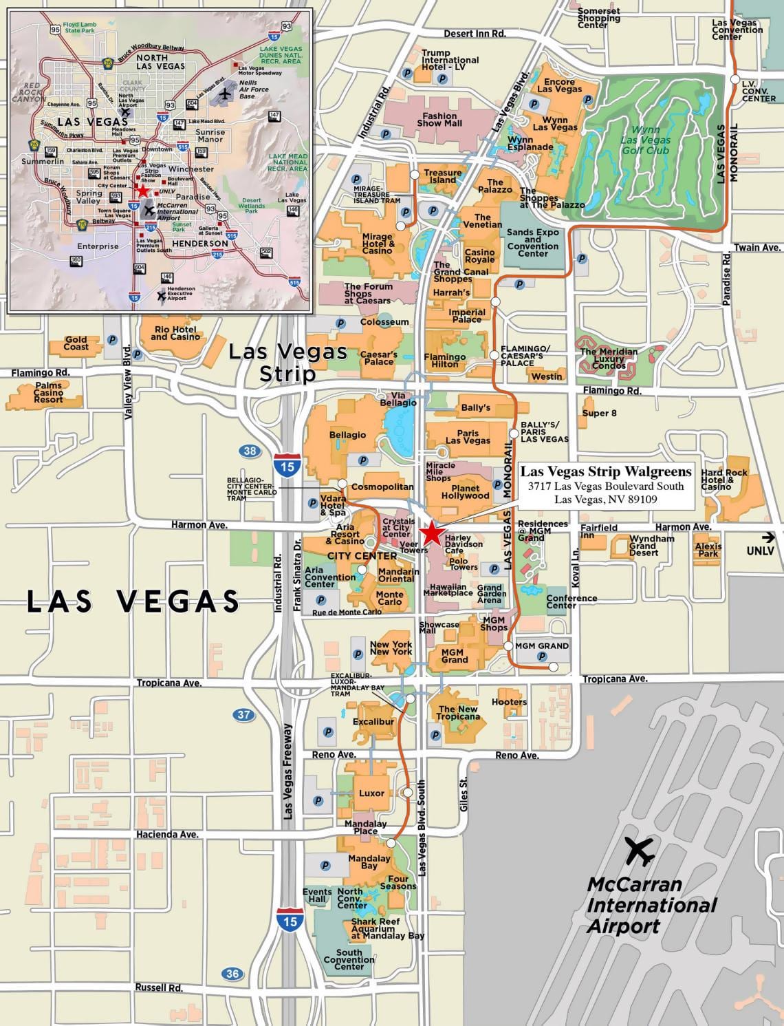 χάρτης της Las Vegas