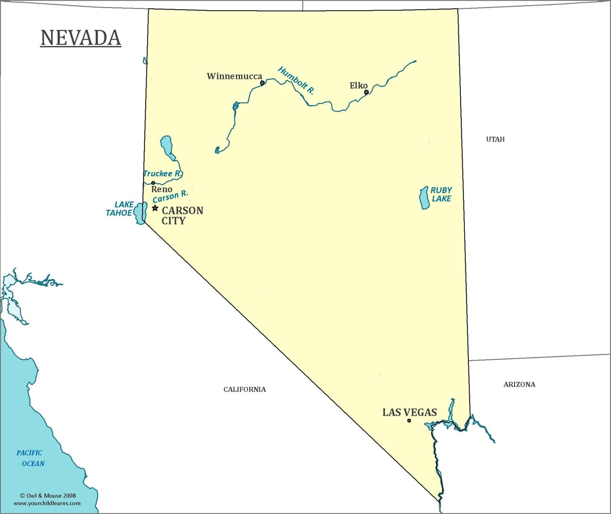 χάρτης του Λας Βέγκας, Νεβάδα