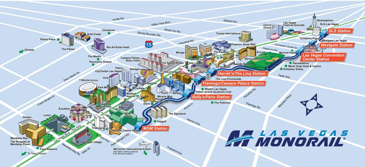 Vegas monorail χάρτης
