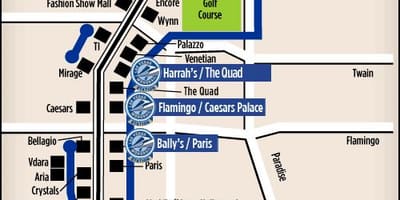 Χάρτης της Las Vegas τραμ