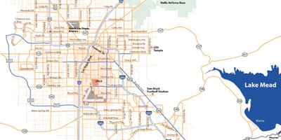 Χάρτης της Las Vegas περιοχή